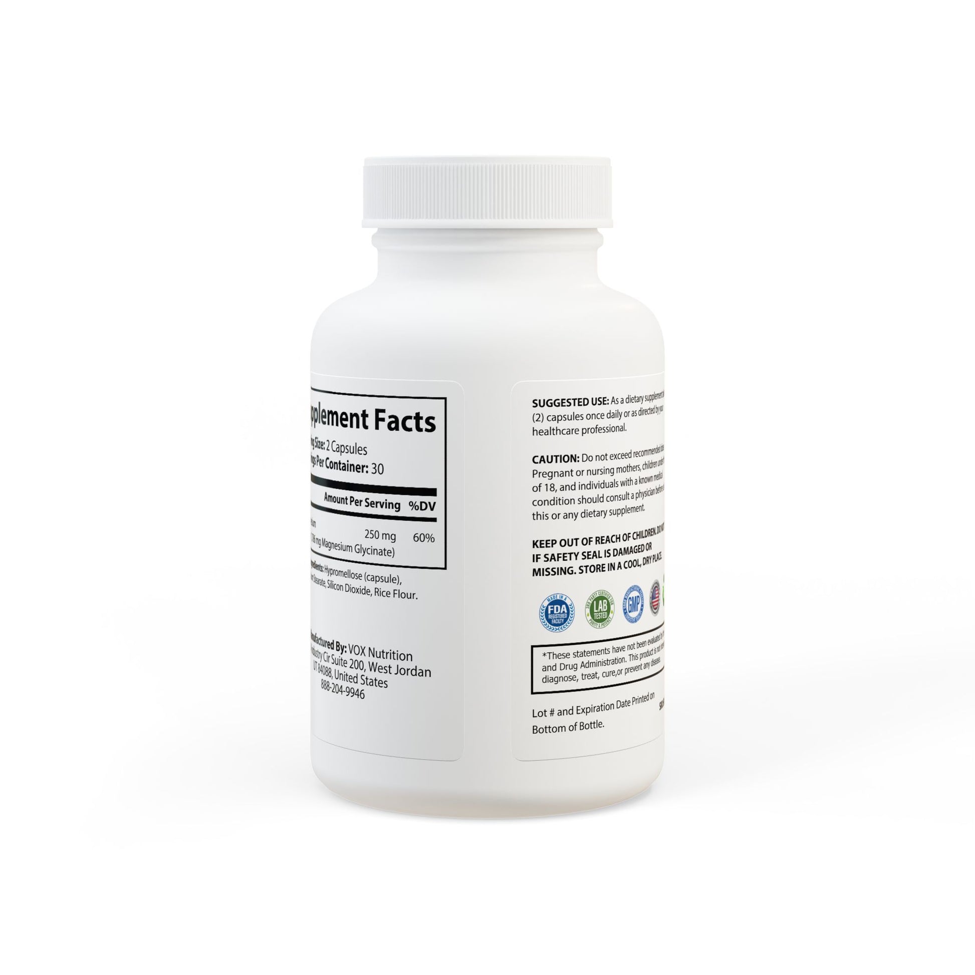 Strong Heart Magnesium Glycinate Supplement (60 Capsules)