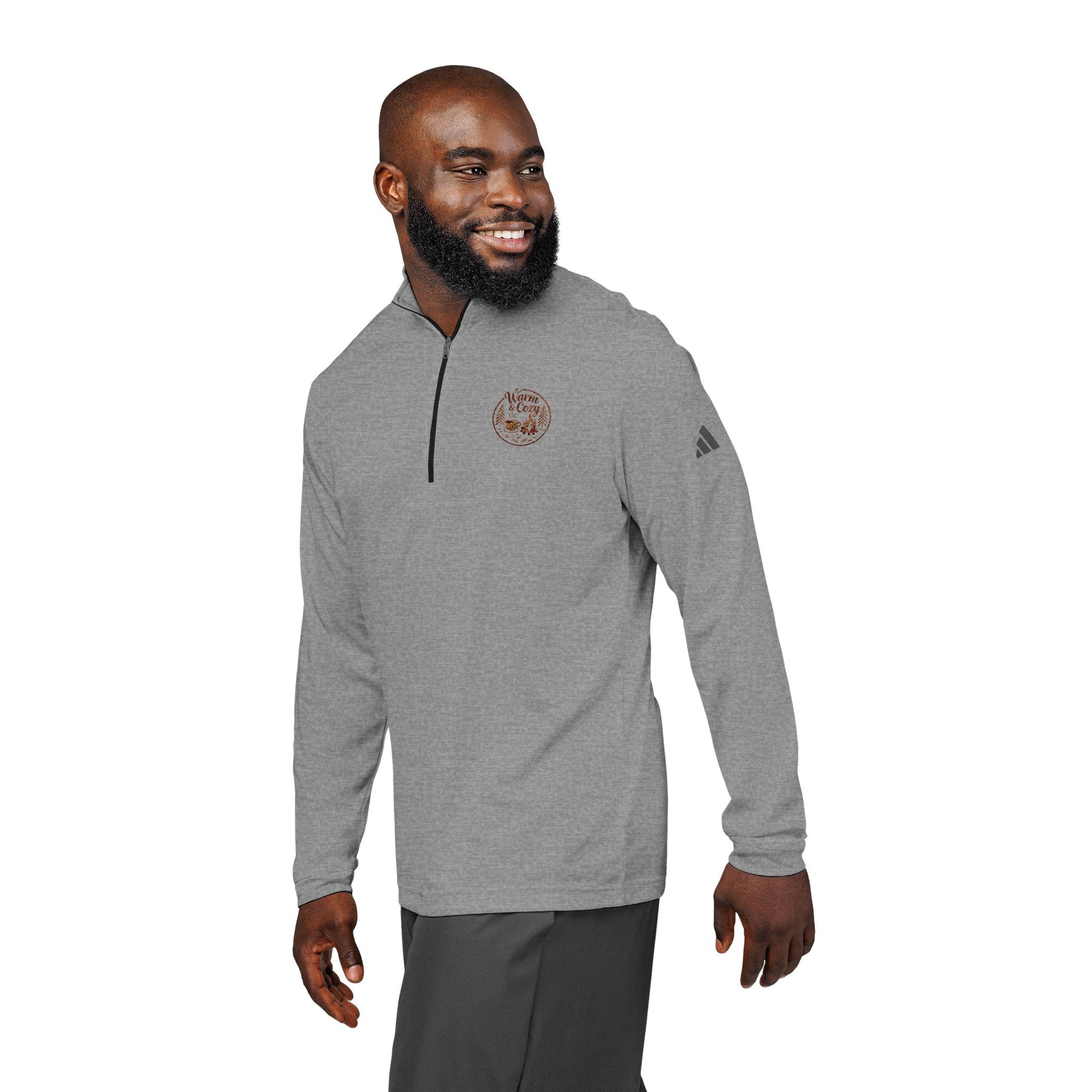 Warm & Cozy Adidas® Quarter-Zip Pullover, Stylish Sportswear, Comfortable Activewear, Great for Workouts, Sports Gifts, Casual Events, Gift for Athletes