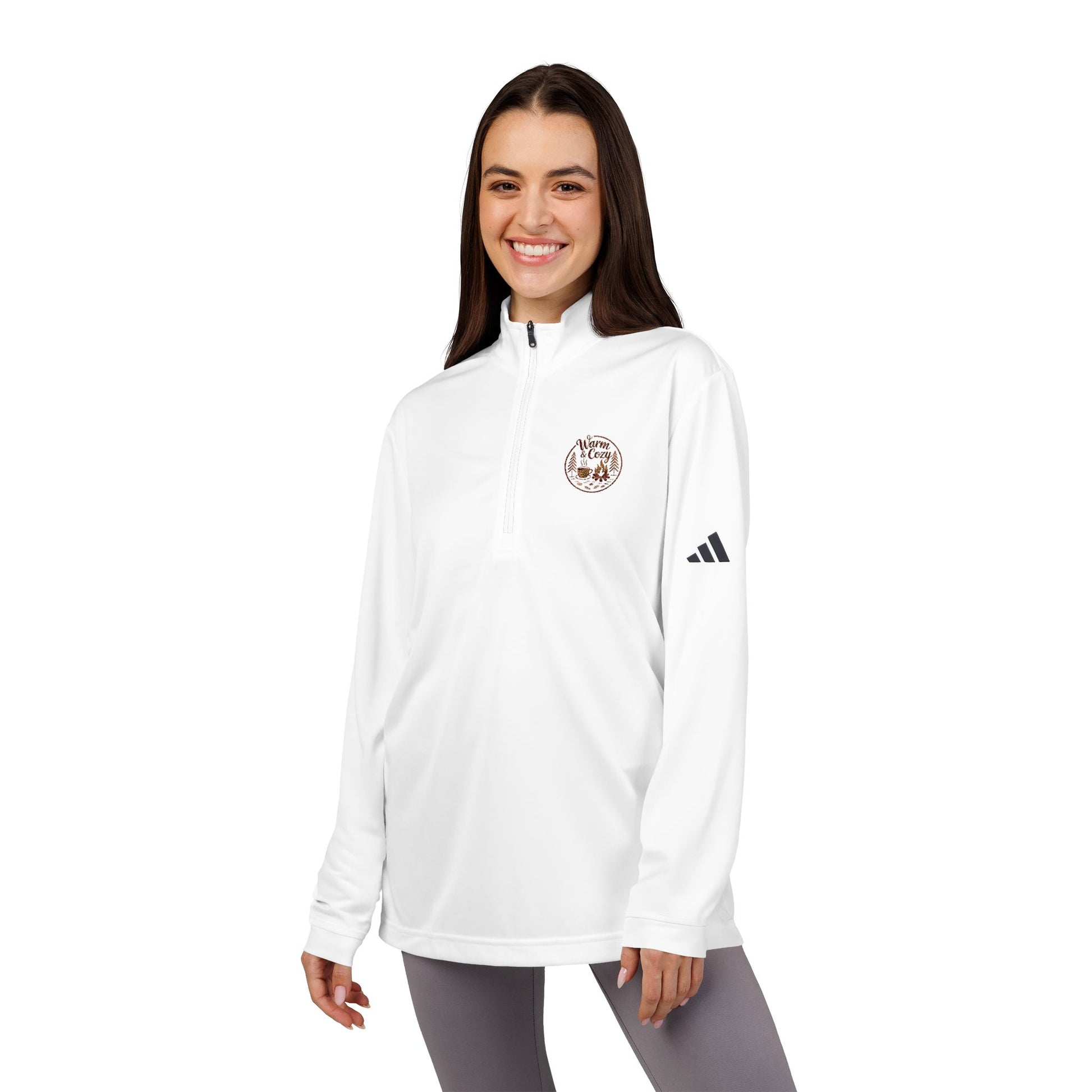 Warm & Cozy Adidas® Quarter-Zip Pullover, Stylish Sportswear, Comfortable Activewear, Great for Workouts, Sports Gifts, Casual Events, Gift for Athletes