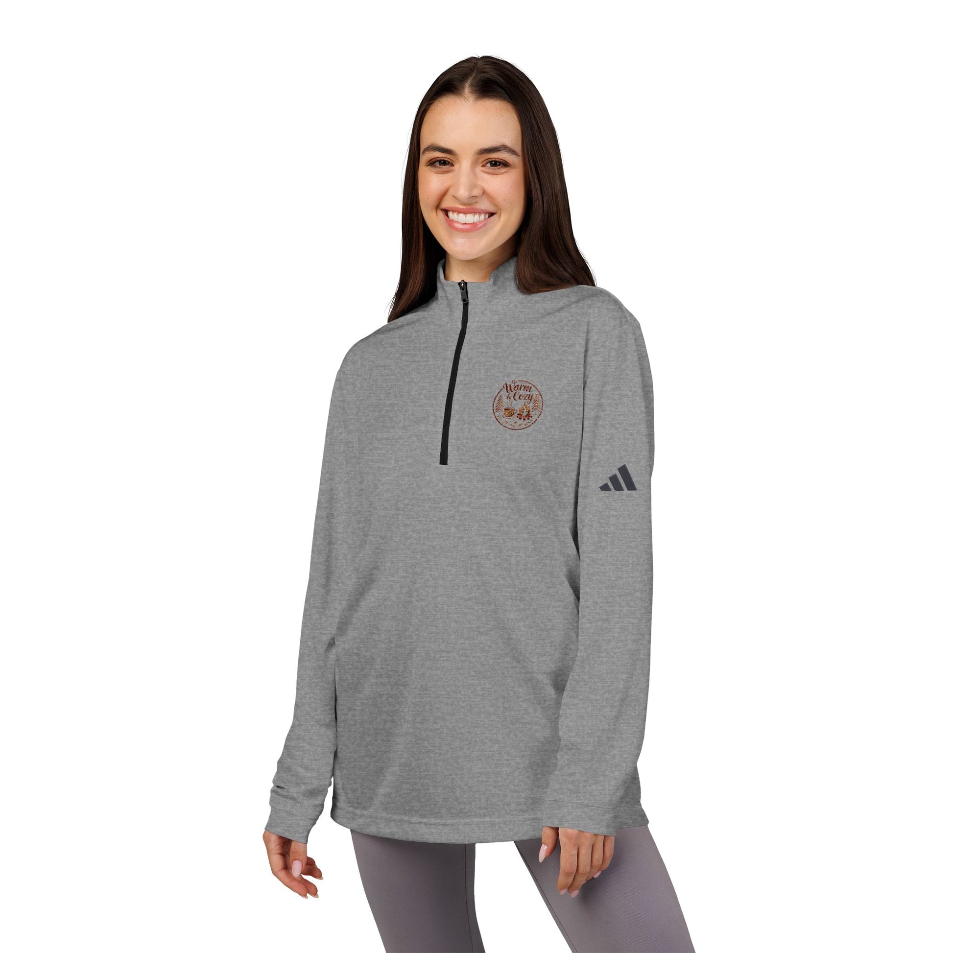 Warm & Cozy Adidas® Quarter-Zip Pullover, Stylish Sportswear, Comfortable Activewear, Great for Workouts, Sports Gifts, Casual Events, Gift for Athletes