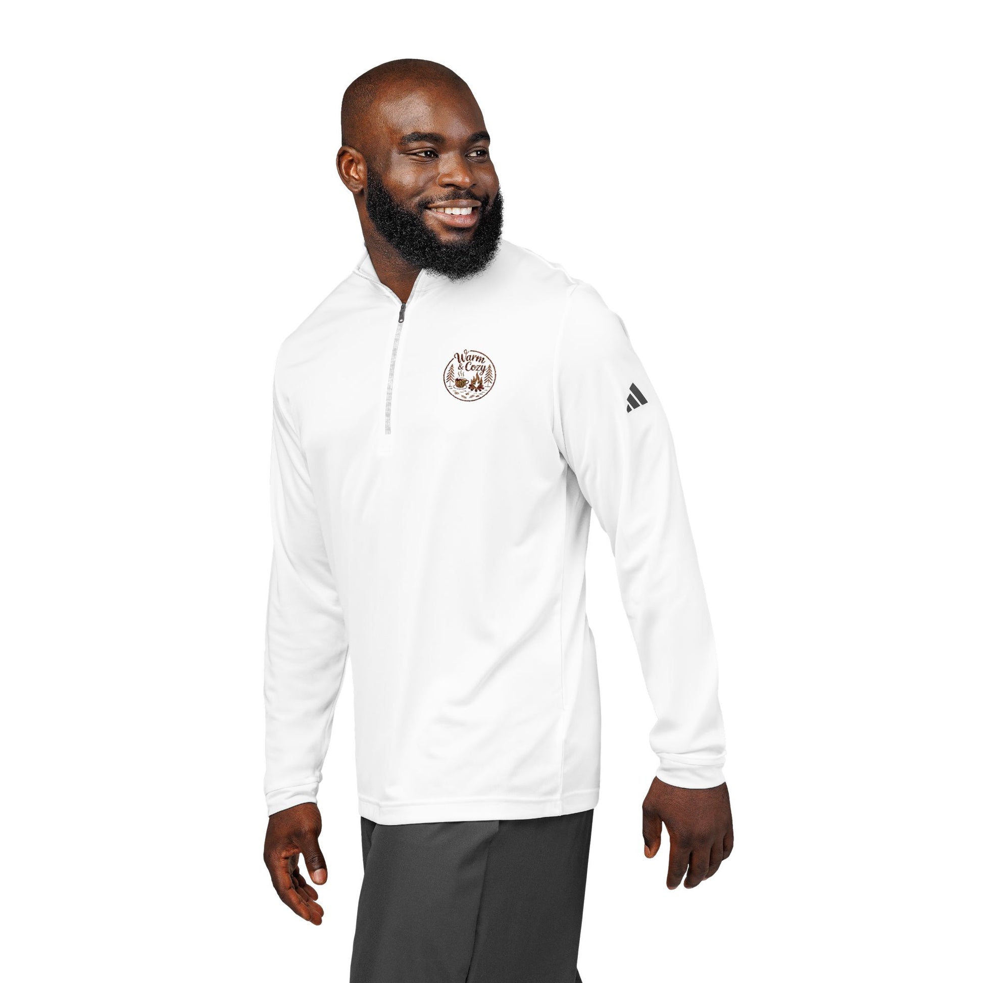 Warm & Cozy Adidas® Quarter-Zip Pullover, Stylish Sportswear, Comfortable Activewear, Great for Workouts, Sports Gifts, Casual Events, Gift for Athletes