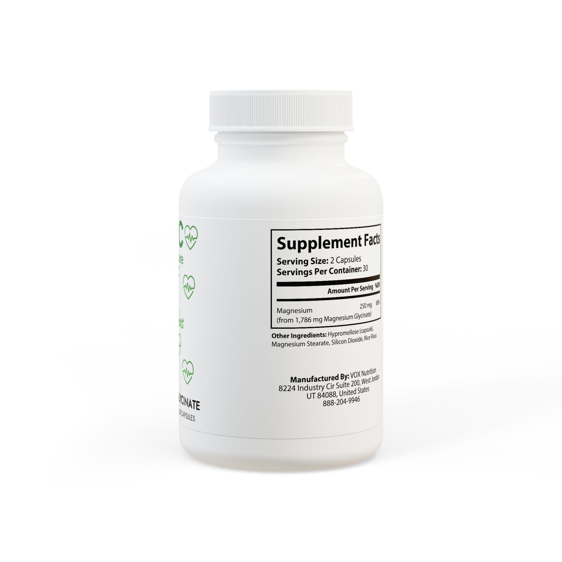Strong Heart Magnesium Glycinate Supplement (60 Capsules)